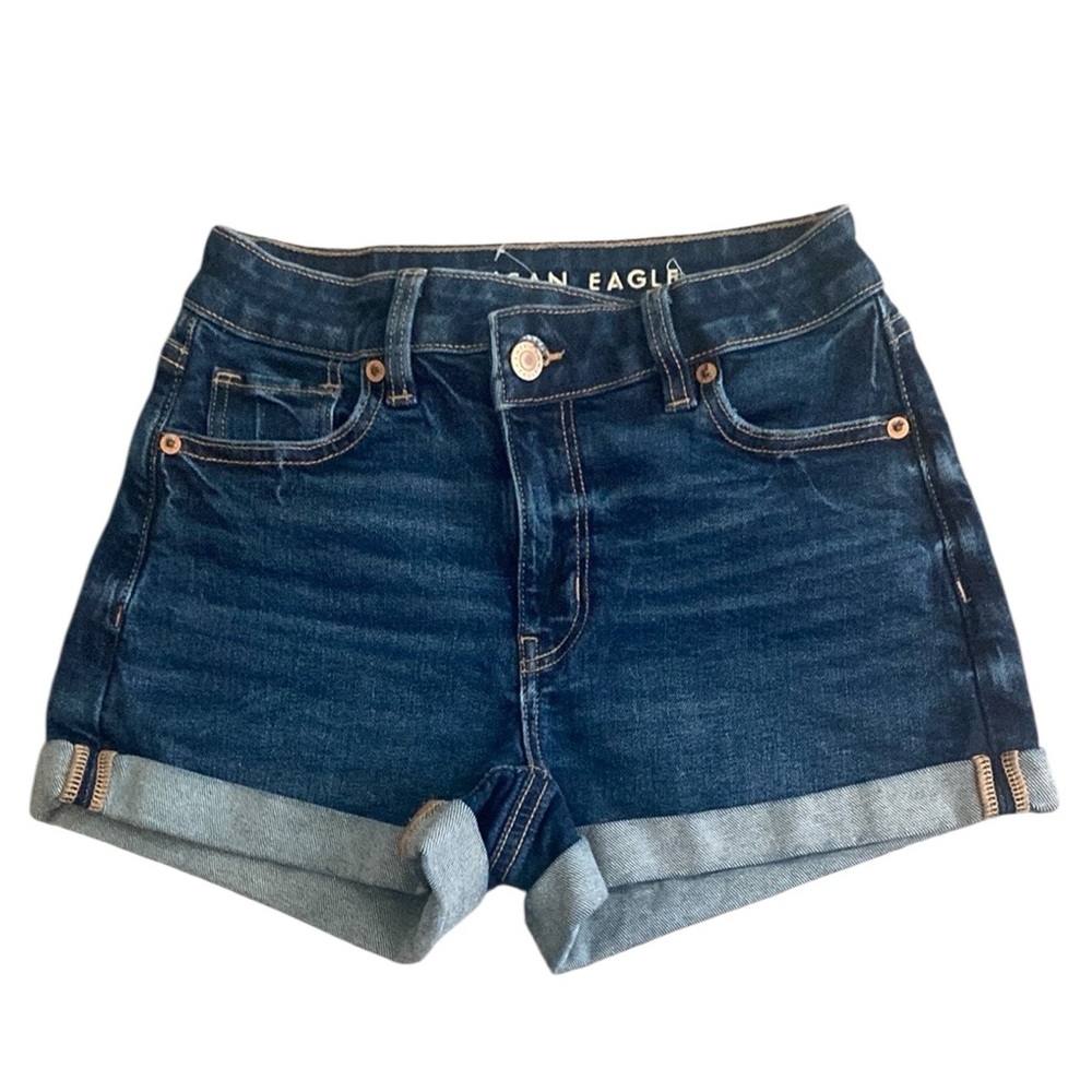 American Eagle Outfitters Blue Mom Jean Shorts Stretch Size 00